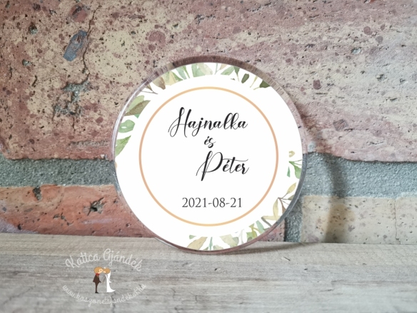 Fényképes kerek műanyag hűtőmágnes