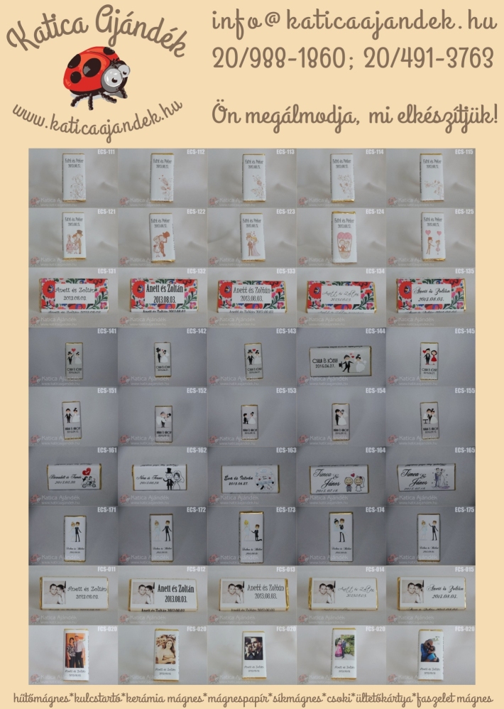 Csokoládék köszönetajándék sablon