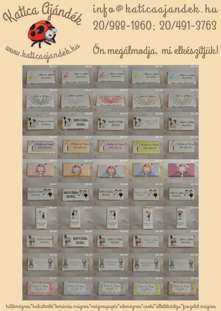 Csokoládék köszönetajándék sablon