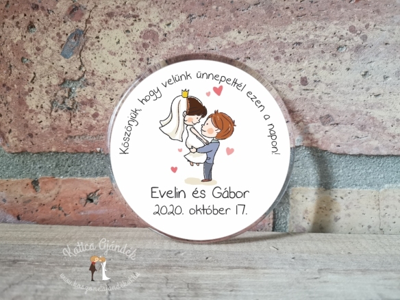 Fényképes kerek műanyag hűtőmágnes